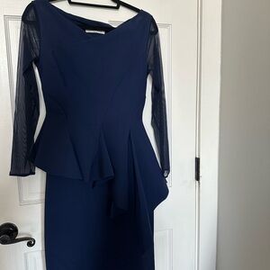 Elegant Navy Blue Women's Dress